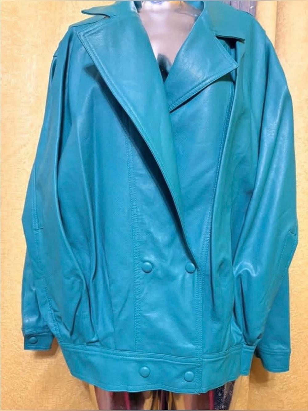 Nasty Gal Teal Faux Leather Jacket